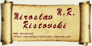 Miroslav Ristovski vizit kartica